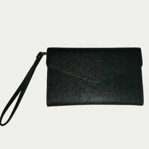 Krosslon FAUX Saffiano TRI FOLD Passport Holder/ Wallet Wrislet EUC